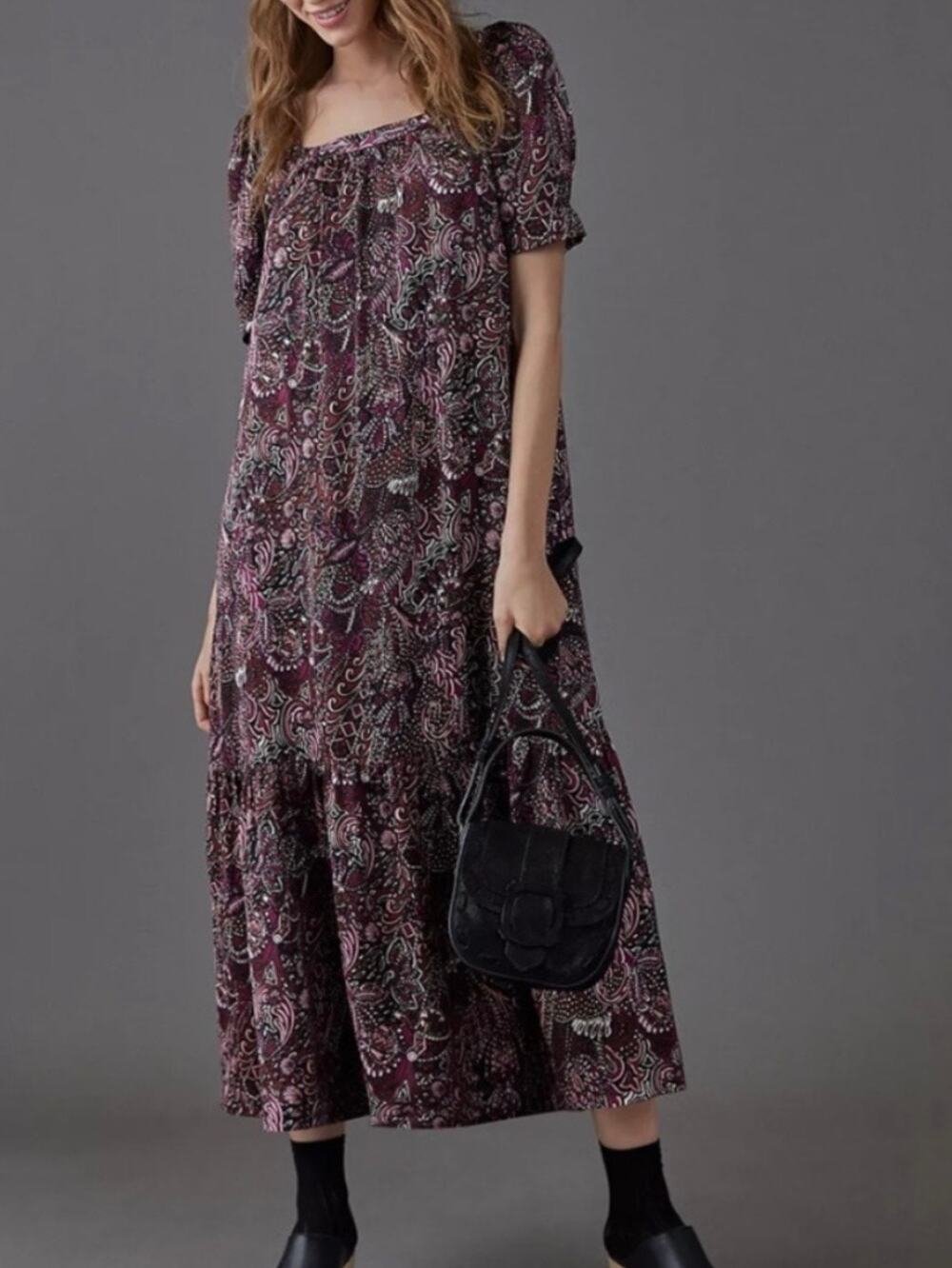 Anthropologie Maeve Lisabetta Floral Midi Dress Size XS OB1274896